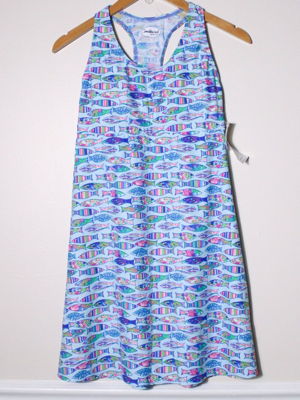 Southwind Apparel /Spunkwear Athletic Swim Dress Resort Beach Colorful Fish XS